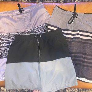 Three pairs of men’s swimming shorts